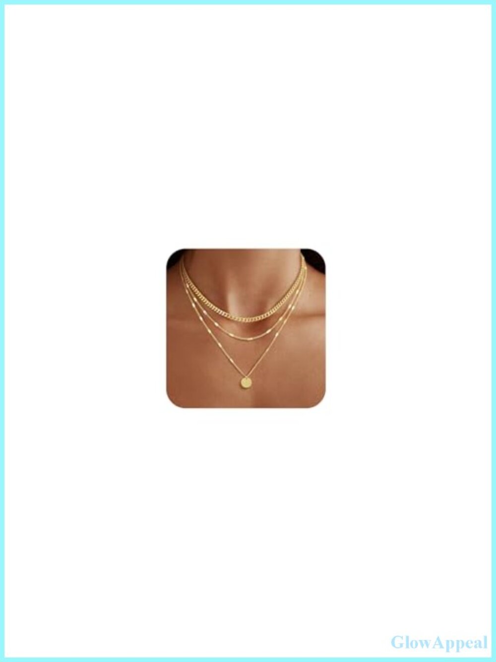 14K Gold Plated Layered Necklace Set for Women Cuban Snake Paperclip Chain